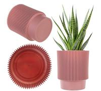KADAX - Vaso decorativo da fiori in plastica, vaso rotondo per interni ed esterni, moderno portapiante per piante da appartamento (rosa polvere, 18 cm)