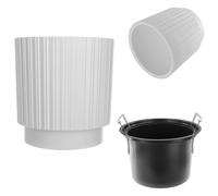 KADAX Vaso decorativo per fiori con inserto interno, vaso rotondo in plastica, per interni ed esterni (bianco, 40 cm)