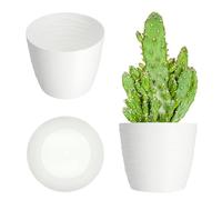KADAX Vaso di Fiori in Plastica, ⌀ 11-19 cm, 7 Colori, Fioriera Moderna, Robusta Protezione per Piante, Rotonda (⌀ 11 cm, Bianco)