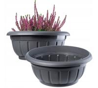 KADAX Vaso in plastica per fiori, 34 cm, grafite, 2 pezzi