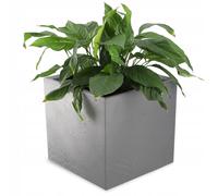 KADAX Piantatrice plastica, 39x39 cm, 7 colori, vaso quadrato, vaso di fiori con rulli, spina, scatola delle piante con tappo di drenaggio (antracite, look in cemento)