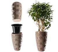 KADAX vaso da fiori con inserto e manici, in plastica, 48,5 cm, beige