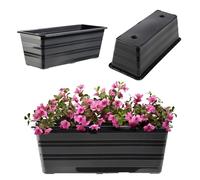 KADAX Vaso per fiori in plastica antracite da 40 cm per balcone - Resistente alle intemperie - Fioriera per fiori, erbe