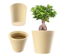 KADAX Vaso per fiori in plastica, in 3 colori, resistente alle intemperie, con superficie opaca, per esterni, color crema, diametro 35 cm