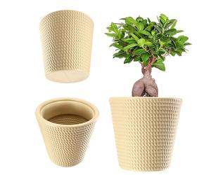 KADAX Vaso per fiori in plastica, in 3 colori, resistente alle intemperie, con superficie opaca, per esterni, color crema, diametro 35 cm
