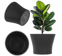 KADAX - Vaso per fiori in plastica, vaso da fiori dal design moderno, vaso per piante da interno, vaso per erbe aromatiche per interni ed esterni (Nero, 19 cm)
