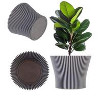 KADAX - Vaso per fiori in plastica, vaso da fiori dal design moderno, vaso per piante da interno, vaso per erbe aromatiche per interni ed esterni (Grigio, 17 cm)
