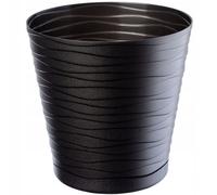 KADAX Vaso rotondo in plastica con piatto, 17 cm, nero