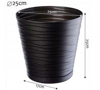KADAX Flower Pot con sottobicchieri, fioriere per all'interno, vaso di fiori leggeri, pentola di pianta di plastica, trama rotondo per fiori, piante, casa, fioriera (25 cm, antracite)