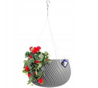 KADAX Pentola sospesa, carpa di fiori con catena e gancio, pianta sospesa per viticci, diagramma con inserto, protezione delle piante per uso interno ed esterno (∅ 32 cm, grigio scuro)