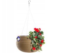 KADAX Vaso sospeso Semaforo - 32 cm, beige, con catena e gancio, per interno ed esterno