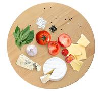 KADAX Vassoio da portata rotante, giradischi in legno naturale, vassoio girevole antibatterico, piatto da portata, piatto da portata adatto alle lame, piatto snack per servire