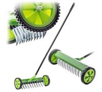 KADAX Ventilatore da prato con ruote, artiglio da giardino per prato, giardino, muschio, rastrello da taglio in metallo, scarificatore manuale, accessorio da giardino, aeratore per prato, coltivatore