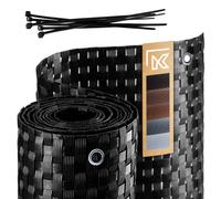 KADAX Schermo di Privacy Balcone, terrazza, Recinzione, Tappetino per la Privacy a Prova di Tempo Realizzato in PE-Rattan, Copertura Balcone con Cavi -Nero (0,9 m x 4 m)