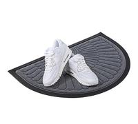 KADAX Zerbino per ingresso in robusto poliestere con lato in gomma, resistente in 6 diversi motivi a scelta, zerbino (semicerchio 60 x 40 cm, grigio)