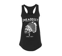 kAddict DONNA CAPO Canotta Racerback maglia nera / BIANCO PICCOLO-2XLARGE