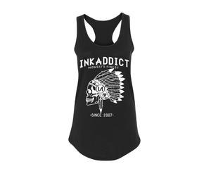 kAddict DONNA CAPO Canotta Racerback maglia nera / BIANCO PICCOLO-2XLARGE