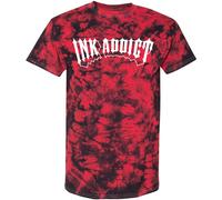 kAddict RETRÒ IN METALLO Io Maglietta ROSSO TINTURA A RISERVA SMALL-3XLARGE