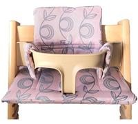 Kadem Blossi Cuscino da seduta 100% cotone biologico - Classico - 2 pezzi - Adatto per seggiolone Stokke Tripp Trapp - Lavabile in lavatrice - Fissaggio facile e rapido