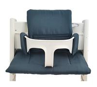 Kadem® Cuscino da seduta in 100% cotone biologico, classico cuscino per seggiolone, 2 pezzi, adatto per seggiolone Stokke Tripp Trapp, lavabile in lavatrice, facile fissaggio rapido, blu
