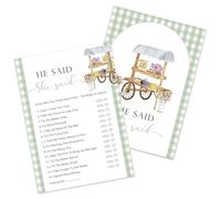 Kaderas Biglietti per addio al nubilato, con scritta in lingua inglese "He Said she Say", accessori divertenti per feste, 30 carte da gioco per addio al nubilato (coltivate localmente)