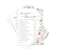 Kaderas Carte da gioco per addio al nubilato, con scritta in lingua inglese "He Said she Say", accessori divertenti per feste, 30 carte da gioco per addio al nubilato (Wild Flower)