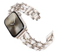 KADES Cinturino in Acciaio Inox per Apple Watch - Moderno, da Donna, per Serie 10 42mm, 9/8/7 41mm, 6/5/4 40mm, 3 38mm - Luce Stellata/Bianco