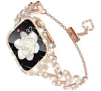 KADES Compatibile con Apple Watch Band e Case Series 3 2 1, Bling al tuo orologio con il nostro cinturino in metallo diamante lucido ed elegante per le donne con protezione completa dello schermo