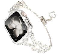 KADES Compatibile con Apple Watch Band e Case Series 3 2 1, Bling al tuo orologio con il nostro cinturino in metallo diamante lucido ed elegante per le donne con protezione completa dello schermo
