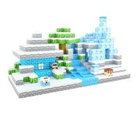 Kadii Set di mattoncini magnetici, 64 pezzi, giocattolo da costruzione per bambini dai 3 anni, mondo della costruzione con alberi, ponti e strade, con potenti magneti, multicolore (gelato)