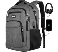 kadilong Zaini per la scuola per uomini e ragazzi, zaino per computer portatile, borsa per computer per lavoro, lavoro, scuola media e superiore, con porta USB, adatto per laptop da 15,6 pollici