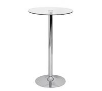 KADIMA DESIGN Bar tavolo da bar tavolo da bistrò tavolo merenda cromo / vetro 60 centimetri rotonda