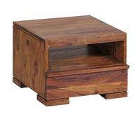 KADIMA DESIGN Comodino Mumbai in legno massello Sheesham, 30 cm, 1 cassetto, comodino, stile rustico, vero legno