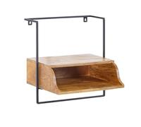 KADIMA DESIGN Consolle da notte per montaggio a parete, 44 x 45 x 35 cm, comodino in legno massello, comodino con ripiano, per letto a molle
