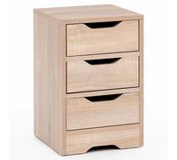 KADIMA DESIGN Consolle notturne WL5.705 Sonoma 31 x 49 x 31 cm con 3 cassetti, comodino marrone con spazio di archiviazione, comodino semplice moderno, comodino piccolo, comodino