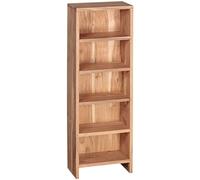 KADIMA DESIGN Mensola per CD Mumbai in legno massiccio di acacia, altezza 90 cm, 5 scomparti, in stile rustico
