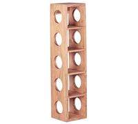 KADIMA DESIGN Mensola per vino Mumbai in legno massiccio di acacia, montaggio a parete, per 5 bottiglie, in legno, moderna, con ripiano, 70 cm
