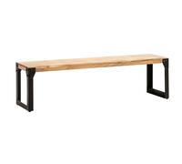 KADIMA DESIGN Panchina da sala da pranzo, 120 x 40 x 45 cm, in legno massiccio di acacia, industriale, senza schienale, moderna e moderna