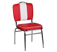 KADIMA DESIGN Ristorazione poltrone Poltrona in Similpelle Sedia Americani Retro Rosso Bianco Rivestiti