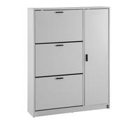 KADIMA DESIGN Scarpiera bianca, 90 x 120 x 24 cm, cassettiera chiusa, moderna, con ripiano, per scarpe