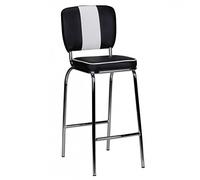 KADIMA DESIGN Sedia da bar American Diner anni '50 Retro Nero Bianco