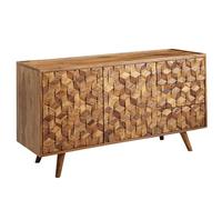 KADIMA DESIGN Sheesham - Credenza in legno massiccio con ante e cassetti, 138 x 76 x 45 cm
