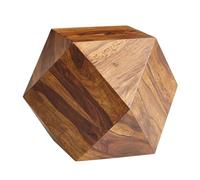 KADIMA DESIGN Sheesham - Tavolino da salotto, 57 x 42,5 x 57 cm, in legno massiccio, stile moderno, a forma di diamante, tavolo in legno massiccio, per soggiorno, tavolo in vero legno