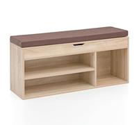 KADIMA DESIGN Sonoma WL5.344 - Panca per scarpe con seduta in legno, 104 x 51 x 32 cm