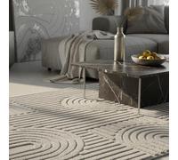 KADIMA DESIGN Tappeto 3D Scultura Scandinavo Boho Vellutato Lavabile Resistente Robusto 8mm Pelo alto Argento 200x290 cm Sala da pranzo Soggiorno Riscaldamento a pavimento adatto OEKO-TEX | RIGI