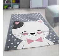 KADIMA DESIGN Tappeto a Pelo Corto Tinta Unita Denso Resistente Lavabile Rosa 140x200 cm Sala da Pranzo Soggiorno Adatto Riscaldamento a Pavimento | LAGO