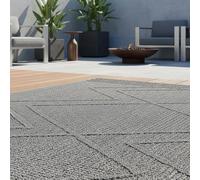 KADIMA DESIGN Tappeto da balcone Boho Motivo etnico Resistente alle intemperie Lavabile Durevole Resistente Grigio 80x150 cm Cucina Balcone Terrazza OEKO-TEX Idoneo per riscaldamento a pavimento