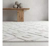 KADIMA DESIGN Tappeto Design Effetto 3D Design Geometrico Soffice Accogliente Lavabile Durevole Resistente Panna 240x340 cm Camera da Letto Soggiorno OEKO-TEX Riscaldamento a Pavimento | GENF