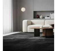 KADIMA DESIGN Tappeto design tinta unita senza tempo facile da pulire pratico lavabile robusto resistente all'usura nero 60x100 cm salotto corridoio adatto aspirapolvere robot | ISAR