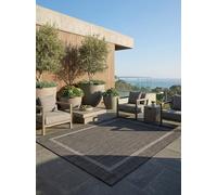 KADIMA DESIGN Tappeto esterno monocolore elegante resistente alle intemperie protezione UV lavabile resistente durevole nero 160x230 cm terrazza balcone adatto al riscaldamento a pavimento | ALSTER